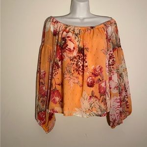 EXPRESS Coral Floral blouse
